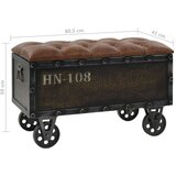  Klupa za pohranu od masivnog drva i umjetne kože 80 5x41x50 cm | shoptok.hr