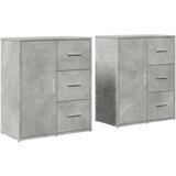  Komode 2 kom beton sive 60 x 31 x 70 cm od konstruiranog drva | shoptok.hr