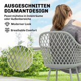  Set od 4 vrtne stolice plastične vrtne stolice otporne na UV zračenje s naslonima za ruke i naslonom 56 x 51 x 84 cm sive | shoptok.hr