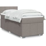 vidaXL Box spring postelja z vzmetnico taupe 90x200 cm blago | Shoptok.si