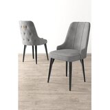 Hanah home set trpezarijskih stolica Newa 8 kom, siva tkanina Babyface, crne metalne noge | Eponuda.com