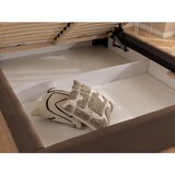 Ropez Smeđi tapecirani bračni krevet s prostorom za odlaganje s podnicom 200x200 cm Cille – | shoptok.hr