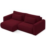 Makamii Bordo rdeča žametna raztegljiva/s prostorom za shranjevanje kotna sedežna garnitura (levi kot/z ležalnikom) Kapua – | Shoptok.si