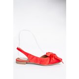 Fox Shoes Women's Red Satin Fabric Flats | shoptok.hr