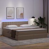  Krevet s prostorom za pohranu s LED-om Kapućino 180 x 200 cm | shoptok.hr