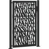  Vrtna vrata crna 100x150 cm dizajn s čeličnim tragovima | shoptok.hr