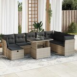  9-dijelni set vrtnih sofa od poliratana s jastucima svjetlosivi | shoptok.hr