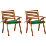 Maison Chic Vrtni jedilni stoli - Stol za vrt z blazinami 2 kosa trden akacijev lesv JS412, (21879005) | Shoptok.si