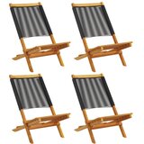  The Living Store Zložljivi vrtni stoli 4 kosi črni trden akacijev les - Vrtni Stol, (21460654) | Shoptok.si