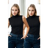 Dewberry 32501 2-Piece Sleeveless Body Set-BLACK