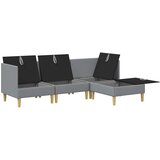  Set namještaja za dnevni boravak 4 pcs Svjetlosiva Tkanina | shoptok.hr
