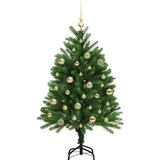 vidaXL Božično drevo med 150 LED z stojalom Zelena 120 cm PE | Shoptok.si
