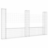 vidaXL Gabion košara U-oblike s 3 stebri železo 260x20x150 cm, (21038042) Cene