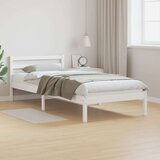  Krevet sa Uzglavljem Bijela 100x210 cm Masivna Borovina | shoptok.hr