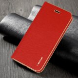  Premium preklopna torbica Samsung Galaxy A23 - rdeč z zlatim robom | Shoptok.si