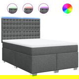 vidaXL Box spring postelja z vzmetnico temno siva 140x200 cm blago, (21321552) Cene