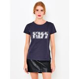 Camaieu Dark blue T-shirt with print - Women Cene