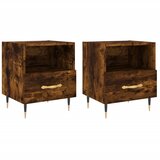 Maison Chic Dvo delni komplet Nočne omarice - Nočne mize dimljen hrast 40x35x47,5 cm inženirski les, (21688408) Cene