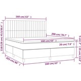  Krevet box spring s madracem LED krem 160x200 cm od tkanine | shoptok.hr