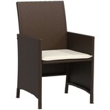 vidaXL Bistro garnitura 3-delna z blazinami rjav poli ratan | Shoptok.si