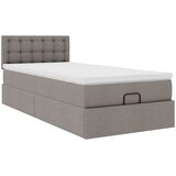  Otomanski okvir kreveta s madraca smeđesivi 80x200cm od tkanine | shoptok.hr