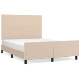 vidaXL Okvir za krevet s uzglavljem cappuccino 140x190 cm umjetna koža | shoptok.hr