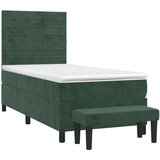 vidaXL Box spring postelja z vzmetnico temno zelena 80x200 cm žamet, (20895686) | Shoptok.si