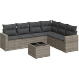 Maison Chic Seti vrtnega pohištva - Vrtna garnitura - Vrtni pohištvo set 7-delna z blazinami siv poli ratan, (21802315) | Shoptok.si