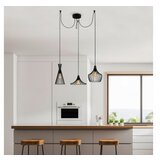 Opviq Visilica MEZOPOTAMIJA crna, metal, promjer 114 cm, visina 130 cm, podesiva visina, duljina kable 180 cm, 3 x E27 40 W, Mezopotamya - N-1291 | shoptok.hr