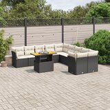 vidaXL 11-dijelni set vrtnih sofa od poliratana s jastucima crni | shoptok.hr