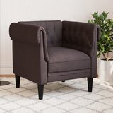 The Living Store Fotelj chesterfield temno rjava tkanina - Chesterfield Fotelj, (21837661) | Shoptok.si