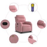  Masažni naslonjač na podizanje ružičasti baršunasti | shoptok.hr