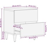 vidaXL Noćni ormarić s ladicama Bež 40 x 33 x 46 cm masivno drvo manga | shoptok.hr