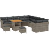  Set vrtnog kauča od 13 dijelova s jastučićima siva poly ratan akacija | shoptok.hr