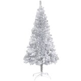 vidaXL Umetna novoletna jelka s stojalom srebrna 210 cm PET, (20687006) | Shoptok.si