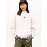 Tommy Jeans Pulover mornarsko plava / pastelno roza / crvena / bijela | shoptok.hr