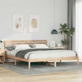  Krevetna konstrukcija Smeđa 200 x 200 cm Čvrsto borovo drvo Bež | shoptok.hr