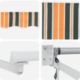 vidaXL Avtomatski Zložljivi Senčnik Zeleni in Rumeni 400x300 cm, Tenda za zamenjavo tkanine za okvir 4x3 m Zeleni in Rumeni | Shoptok.si