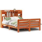 vidaXL Krevet s regalom za knjige bez madraca 160x200 cm od borovine | shoptok.hr