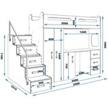 Molarem Home Drveni dječji krevet na kat MAX 4 200x80 cm - rozi | shoptok.hr