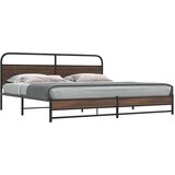 Metalni okvir kreveta bez madraca smeđa boja hrasta 200x200 cm | shoptok.hr