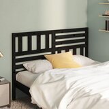  Uzglavlje za krevet crno 146 x 4 x 100 cm od masivne borovine | shoptok.hr