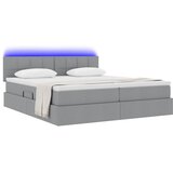  LED krevet za pohranu s madracem Svjetlosiva 200 x 200 cm | shoptok.hr