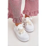 Boto Women's Platform Sneakers With Decorative Lacing White Tivora | Shoptok.si