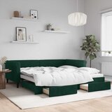  Dnevni krevet na razvlačenje tamnozeleni 100x200 cm baršunasti | shoptok.hr