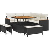  Sjedeća garnitura za vrt 8 kom. Crna poliratan 100 x 100 x 71 cm | shoptok.hr
