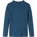  Dječja majica dugih rukava rebrasto pletena modra 128 | shoptok.hr