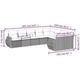 vidaXL 9-dijelni set vrtnih sofa od poliratana s jastucima sivi | shoptok.hr