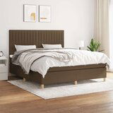  Box spring postelja z vzmetnico temno rjava 180x200 cm blago, (20901283) Cene