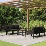 The Living Store Vrtna sedežna garnitura 6-delna z blazinami aluminij antracit - Vrtna Sedežna Garnitura, (21469071) | Shoptok.si